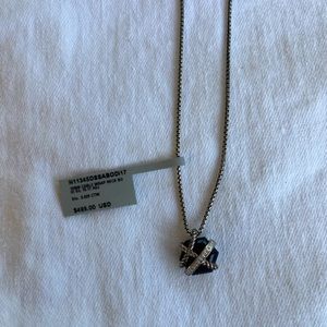 David Yurman Cable Wrap Necklace with Black Onyx and Diamonds